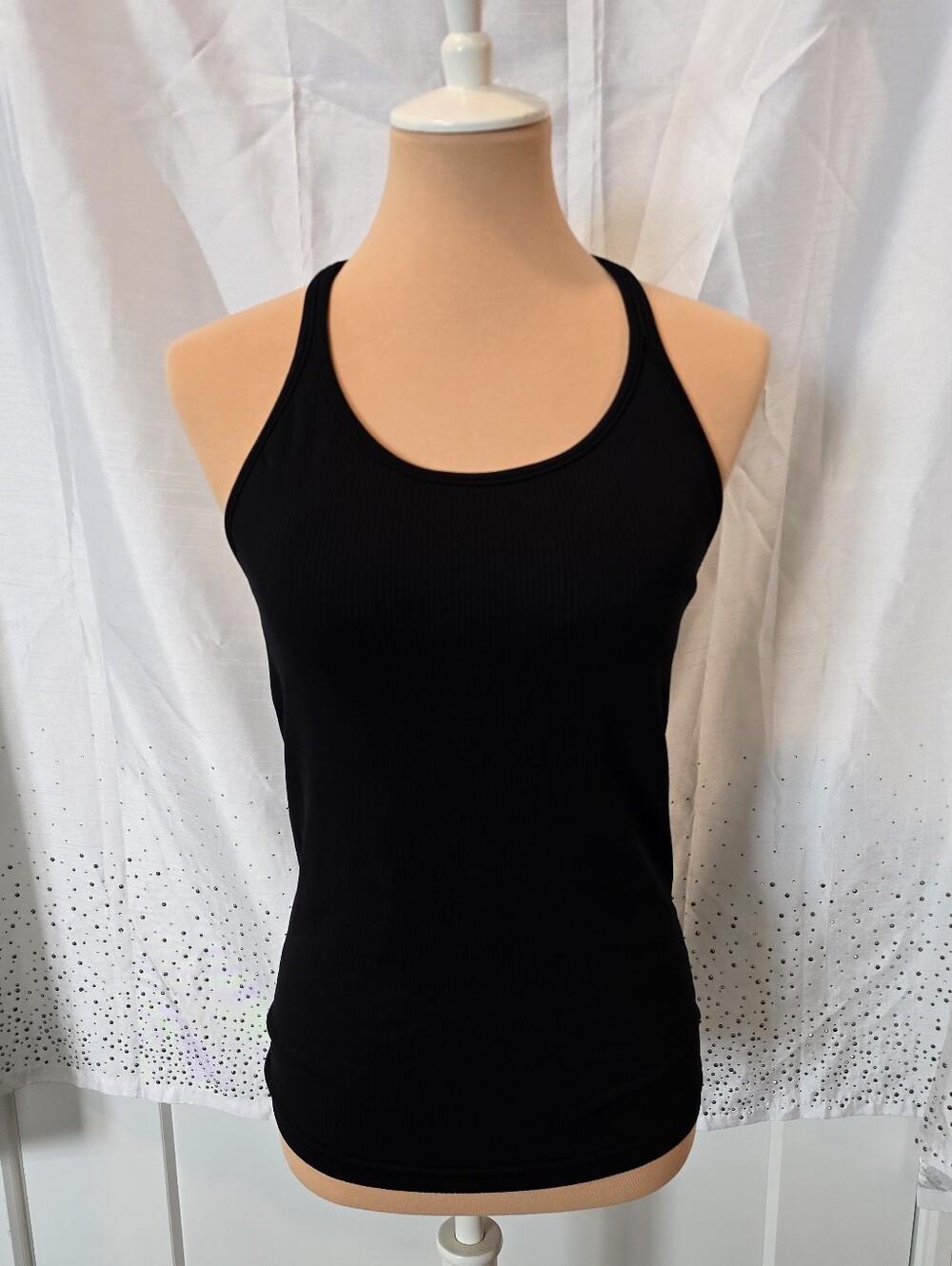 Athletsa Renew Ribbed Racerback Tank Top - Black / Blue